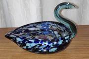 Vintage Murano style glass iridescent swan bowl/ tray