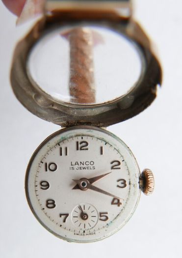 Vintage 1920s Solid 9Ct Gold 375 Lanco 15 Jewel Cased Ladies Manual Wristwatch (works well)