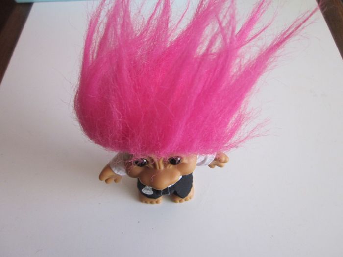 Vintage Russ Original Troll - Silver Toy  Boy (4 inch)