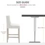 Set of 2 Bar Stools with Button Tufting, Solid Wood, incl. Footrest, 47 cm x 50 cm x 101 cm, Gray + Natural Image 8