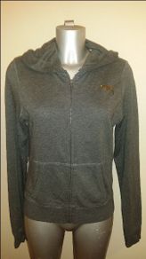 Pink Victoria's Secret grey hoodie zipped jumper size L UK12 EU40 Postage included