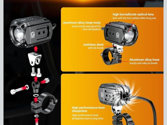 Kewig 60W Motorcycle Lights