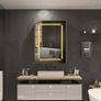 Bathroom Mirror Cabinet with Lights and Shaver Socket Black LED Medicine Cabinet Wall Mounted with Shelf 3 Color Temperature Adjustment Demister Feature 500 x 700mm Image 2