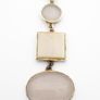 925 Vintage Sterling Silver Rose Quartz & Mother Of Pearl Necklace Image 3