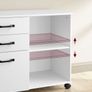 Mobile Filing Cabinet with 3 Drawers, Adjustable Shelf and Lockable Castors Office Cabinet Image 5