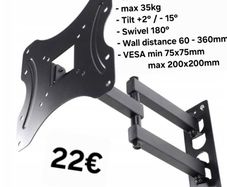 TV Wall Mount Bracket Arm Tilt Swivel 19-42"