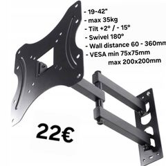 TV Wall Mount Bracket Arm Tilt Swivel 19-42"