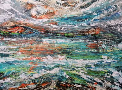 ArtH2o 2025 Original Acrylic Seascapes Irish Coastal Beauty on Plywood