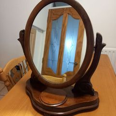 Antique Style Wood Framed Dressing Table Mirror