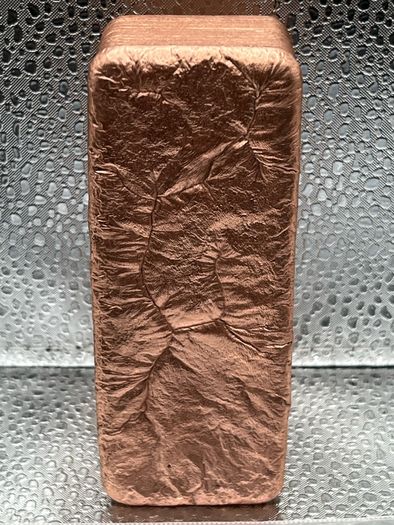 1.090 kg Fine 999 Copper Bullion Hand Poured Bar.