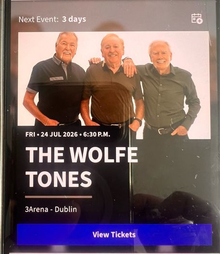 The Wolfe Tones 3 arena Dublin standing