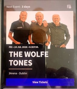 The Wolfe Tones 3 arena Dublin standing