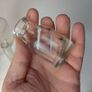 162 - Set of 5 Vintage Clear Glass Decorative Collectible Cork Top Bottles Image 10