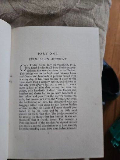 The Bridge Of San Lius Rey   By Thornton.  Rare Hardback With Dustjacket. Book In Good Condition.  Dustjacket Tatty And Torn. See Photos For Same.