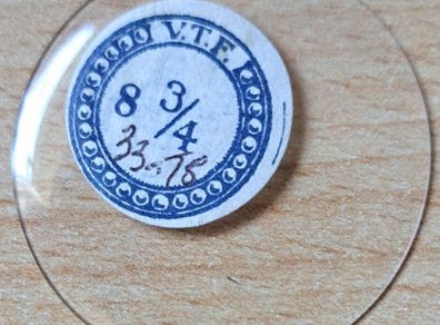 Glass Crystal for Hunter Case Pocket Watch - NOS . 33.78 mm Diameter