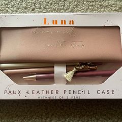 Luna Pencil Case & 3 Pens Gift Set