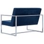 2-Seater Sofa with Armrests Blue Chrome and Velvet Image 2