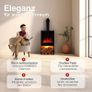 Freestanding Electric Fireplace with Heater & Chimney Pipe Image 8
