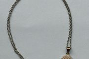 Italian Sterling Silver Necklace with Round Faux Pearl Pendant