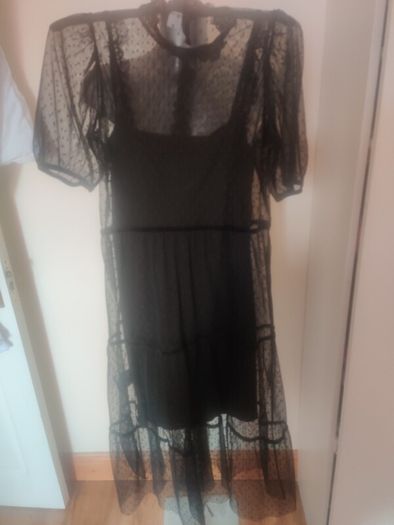 H&M Divided black lace midi short sleeve dress size S UK 10 EU38 Perfect condition Postage included