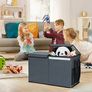 Large Toy Chest Storage Organizer Box with Lid, Collapsible Fabric Box Container Bin for Home, Nursery, Playroom Boys Girls Toys Organizing, Grey Image 2