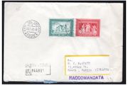 1964 Vatican The 500th Anniversary of Nicolaus Cusanus Commemorative Stamps Used on  cover to Ireland. Cancel of 16/02/1965