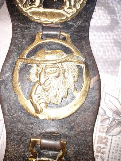 Horse Brass Martingale Decorative Brass Plaques Mounted on a Leather Strap