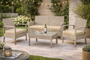 Garden Furniture Set for 4 People  Weatherproof Rattan Effect