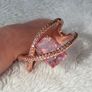Rose gold pink stone diamond ring Image 2
