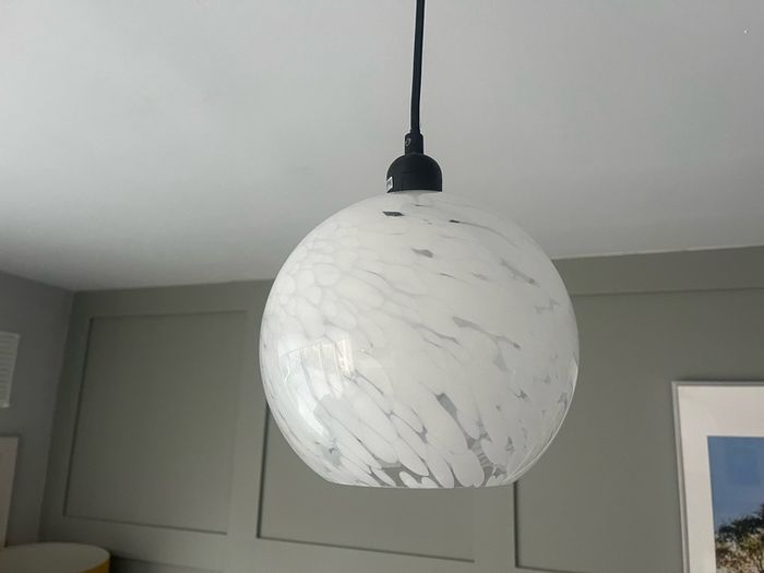 3 Pendant Shades - white glass