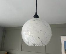 3 Pendant Shades - white glass