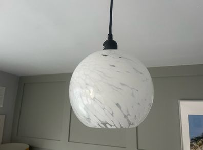 3 Pendant Shades - white glass