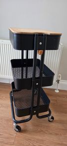 Kitchen storage trolley and shelf