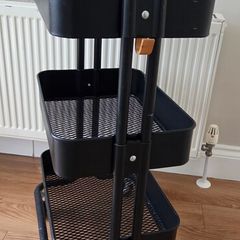 Kitchen storage trolley and shelf