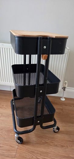 Kitchen storage trolley and shelf