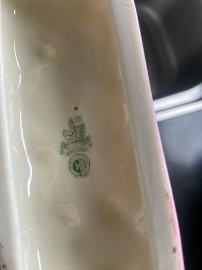 BELEEK antique pair of cornucopia seahorse vases