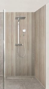 2 Shower panels / wall cladding 3D texture - Light Ash Wood