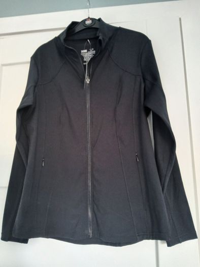 Dunnes black activewear jacket, size large, new with tags