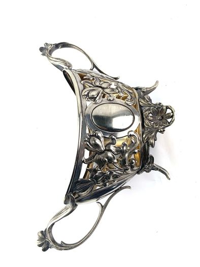 Rare Antique art nouveau silver plated basket