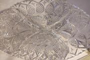 1960 VINTAG FLAT on FOOT in French crystal with 4 compartments.