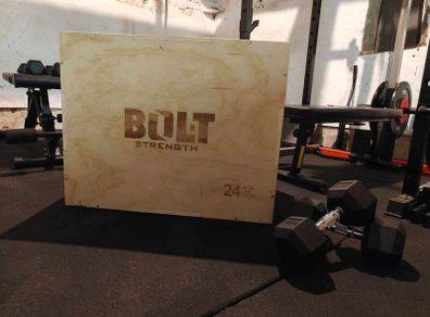 Bolt Strength 3 in 1 Wood Plyometric Box 20"x 24"x 30" (50cm x 60cm x 75cm)