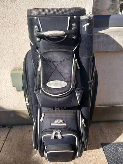 A selection of golf bags
