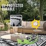 Waterproof Outdoor Rug, Anti-slip Reversible UV Resistant Garden Rugs, Easy Cleaning Carpet Patio Area Rugs for Camping, Deck, Beach, Picnic, Backyard (240 x 300 cm, Black & White) Image 4