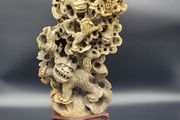 Large Antique 19th/20th Century Chinese Qing Soapstone Foo Dog Carving