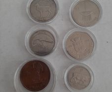 6 Irish coins in coin holders