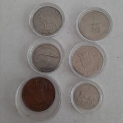 6 Irish coins in coin holders