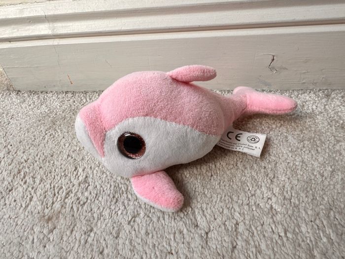 Pink white Dolphin Jumbo approx. 19 cm. (with tail) The batteries are running out Used Please see photos