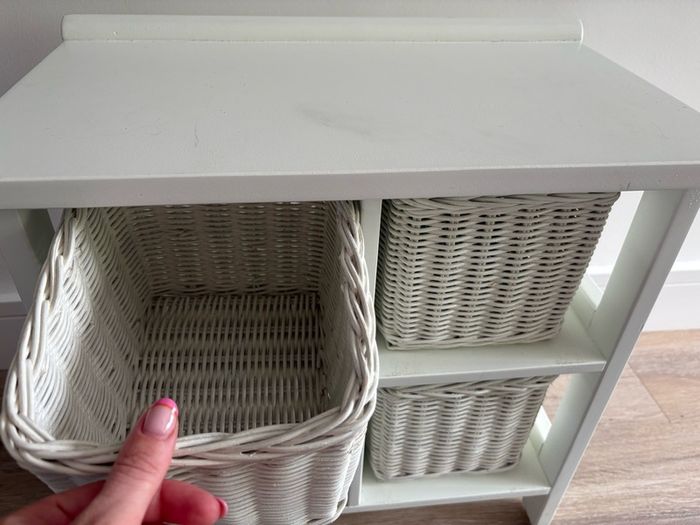 4 wicker drawer storage unit
