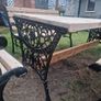 cast irom garden set - bench - table - chairs. Image 6