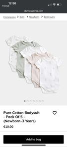 Pure Cotton Baby bodysuit set of 5 Dunnes